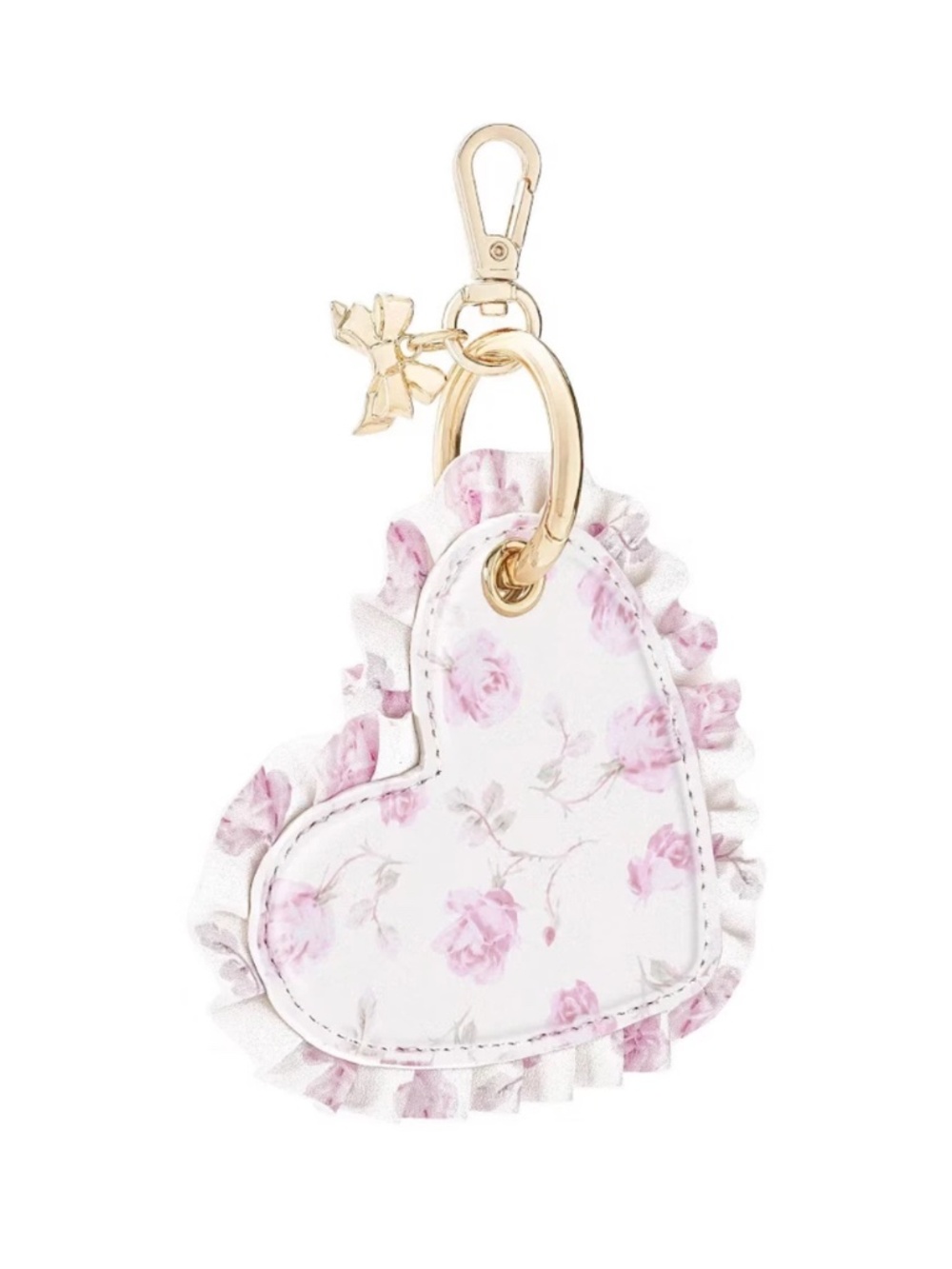 LoveShackFancy – Case-Mate Ribbon Rosa Flora Ruffled Heart AirTag Charm - Picture 3 of 6